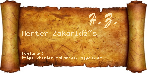Herter Zakariás névjegykártya